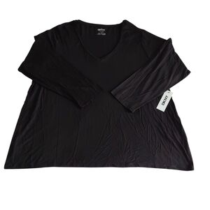 NWT DKNY 3X Black Liquid Jersey Top